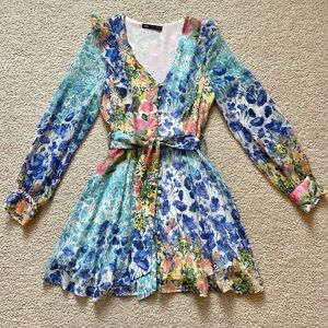 Zara Multicolor Floral Dress, Size XS